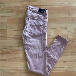 American Eagle Mauve Jeggings Size 2 Soft Stretch Skinny Jeans Pink